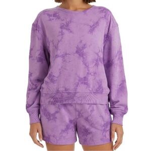 Purple Tie-Dye Set Sweatshirt and Shorts Set